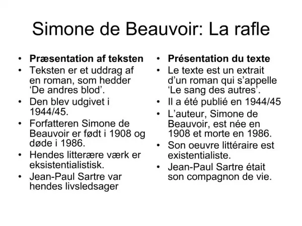 Simone de Beauvoir: La rafle