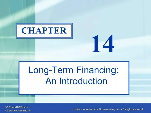Long-Term Financing: An Introduction