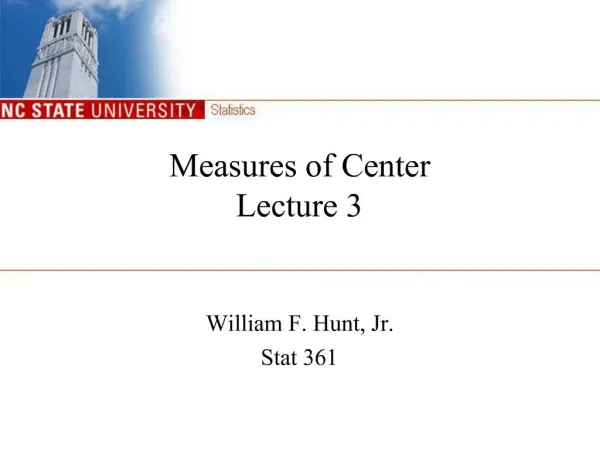 Measures of Center Lecture 3