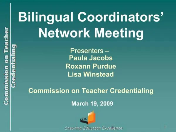 Bilingual Coordinators Network Meeting