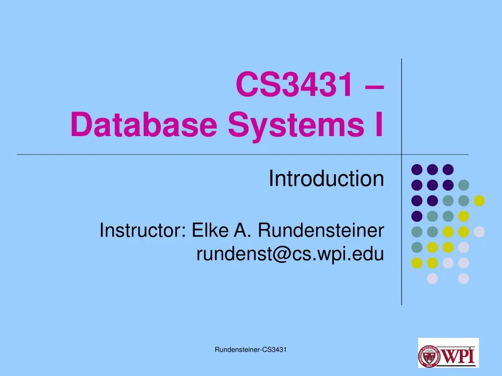 cs3431 database systems i