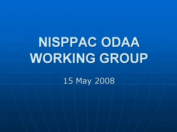 NISPPAC ODAA WORKING GROUP
