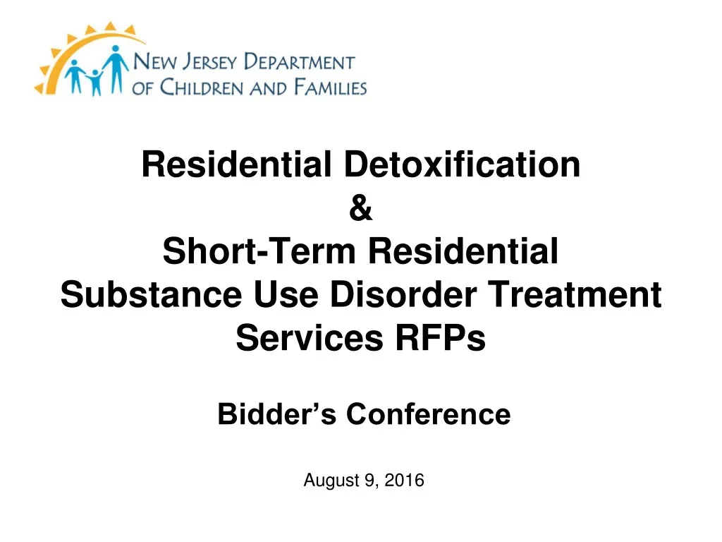residential detoxification short term residential substance use disorder treatment services rfps