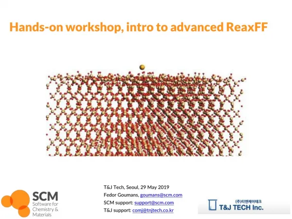 Hands-on workshop, intro to advanced ReaxFF