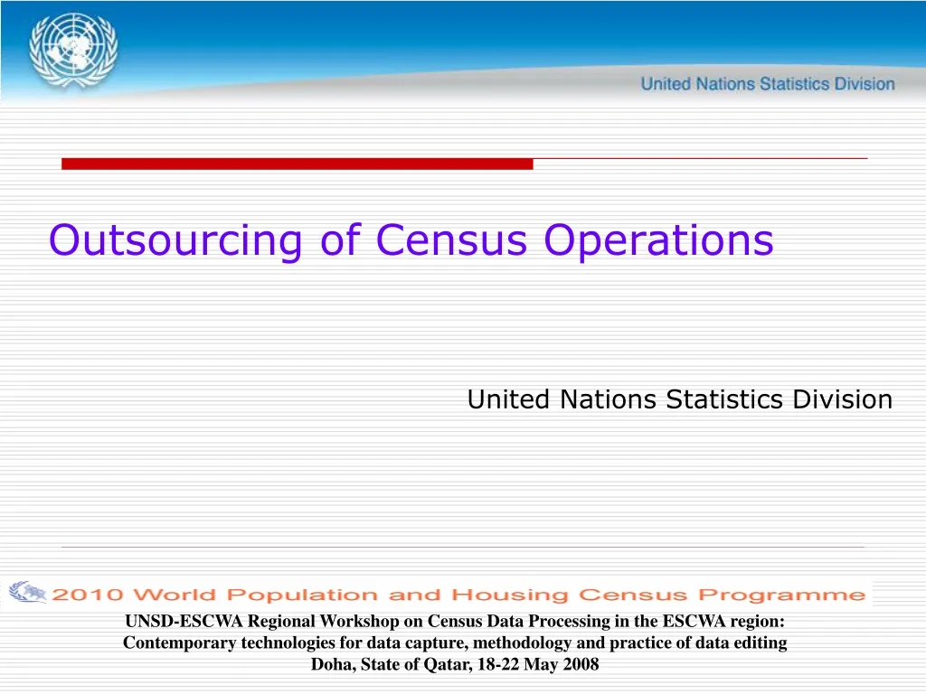 outsourcing of census operations united nations statistics division