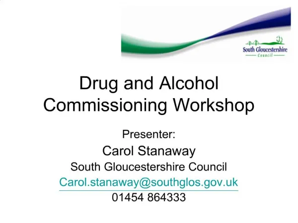 Drug and Alcohol Commissioning Workshop