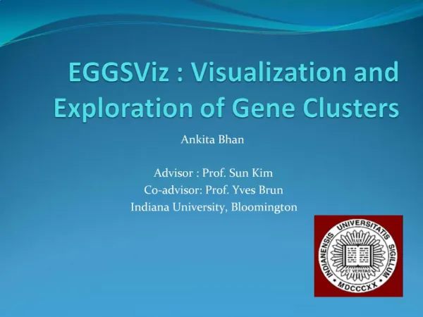 EGGSViz : Visualization and Exploration of Gene Clusters