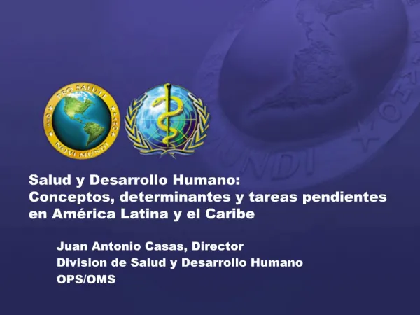 Salud y Desarrollo Humano: Conceptos, determinantes y tareas pendientes en Am rica Latina y el Caribe