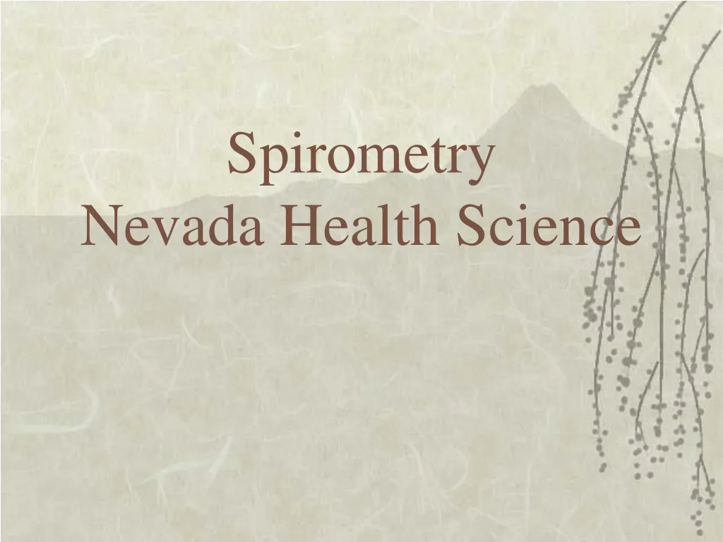 spirometry nevada health science