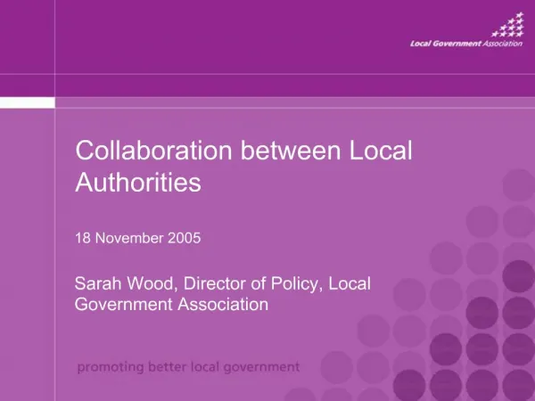 Collaboration between Local Authorities