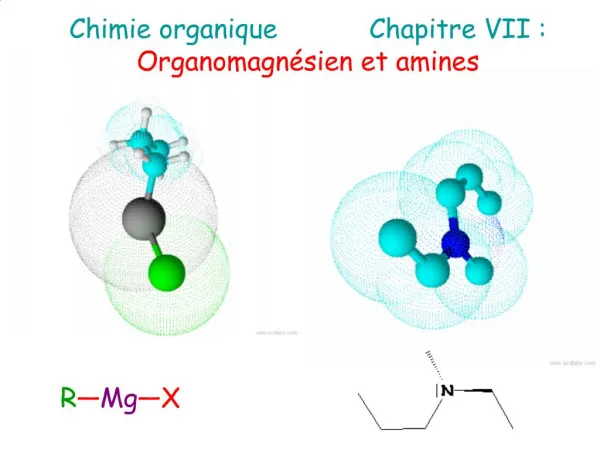 Chimie organique Chapitre VII : Organomagn sien et amines
