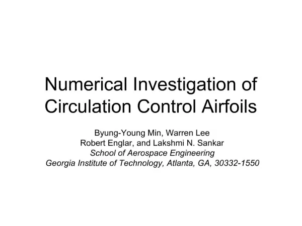 Numerical Investigation of Circulation Control Airfoils