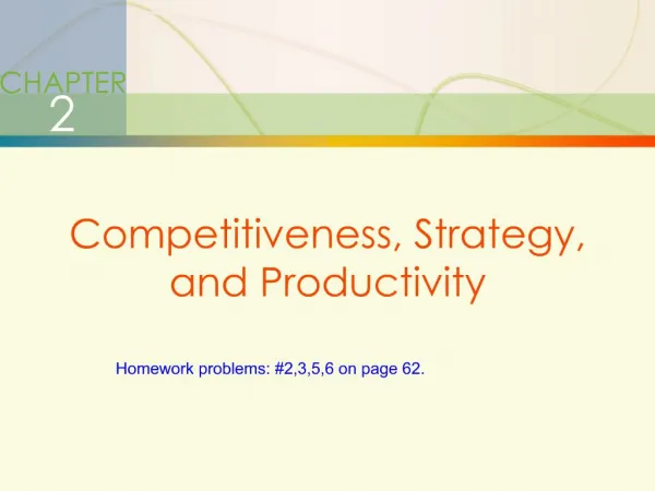 Competitiveness, Strategy, and Productivity