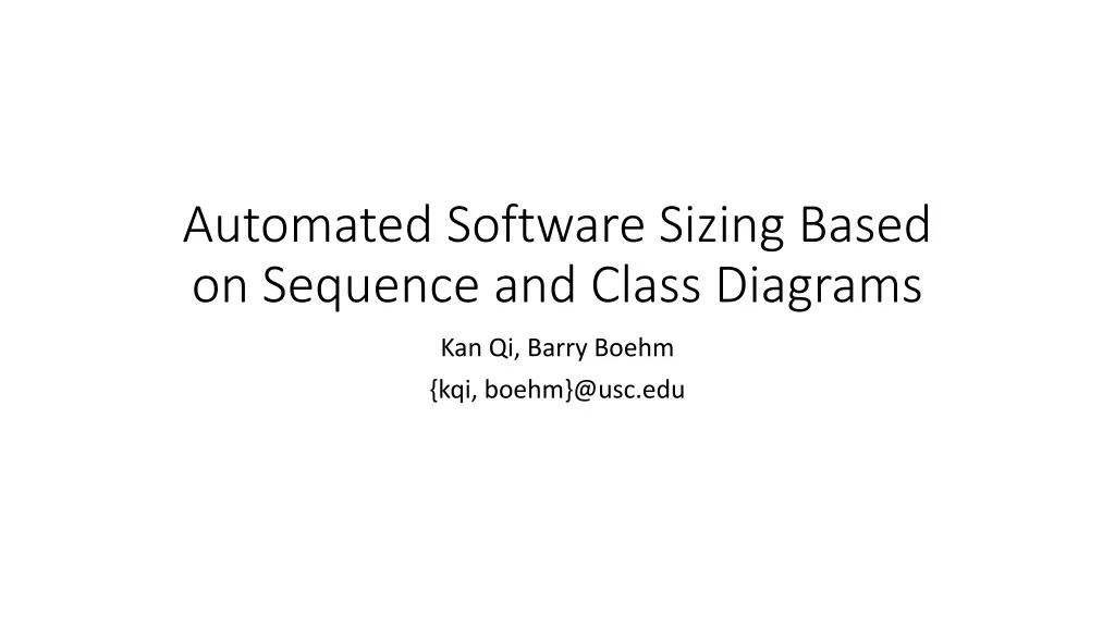 automated software sizing based on sequence and class diagrams