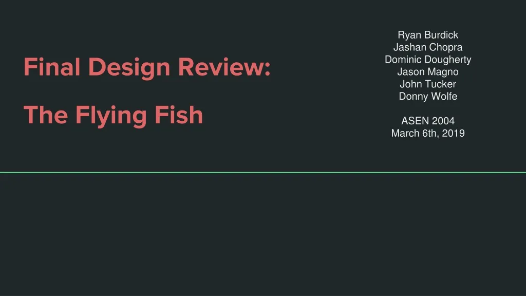 final design review the flying fish
