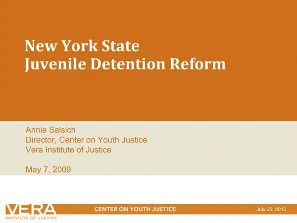 New York State Juvenile Detention Reform