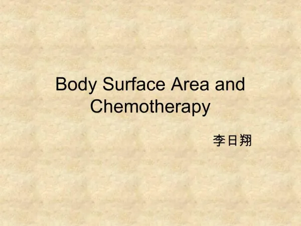 Body Surface Area and Chemotherapy