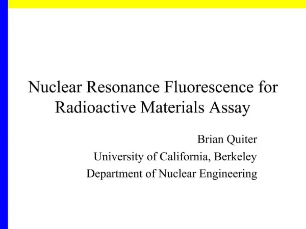 Nuclear Resonance Fluorescence for Radioactive Materials Assay