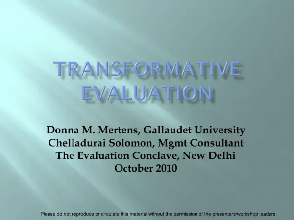 Transformative Evaluation