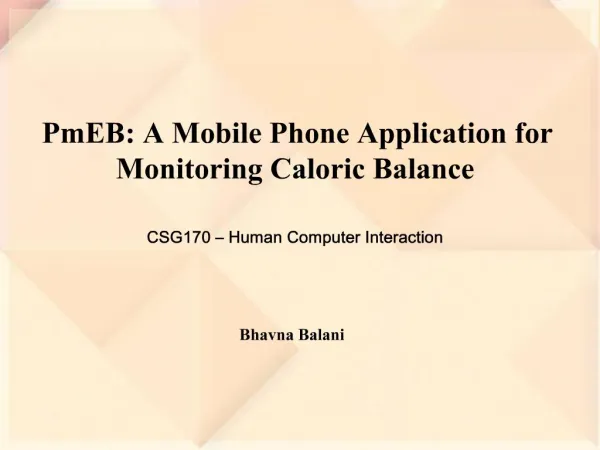PmEB: A Mobile Phone Application for Monitoring Caloric Balance