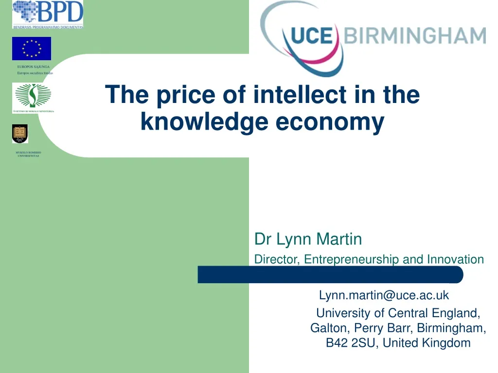 the price of intellect in the knowledge economy