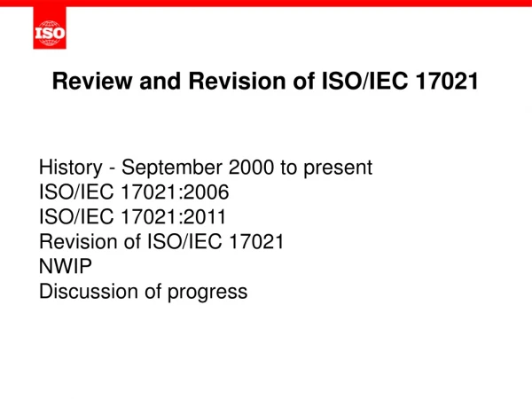 Review and Revision of ISO/IEC 17021