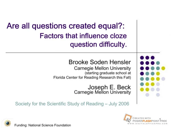 Are all questions created equal: