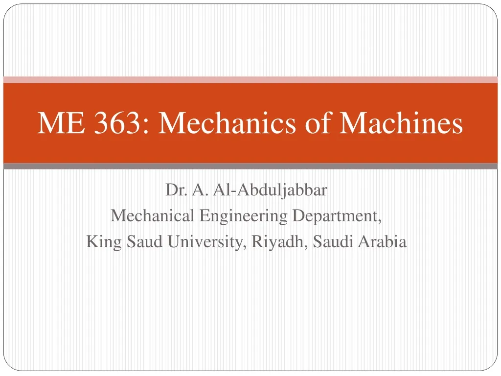 me 363 mechanics of machines