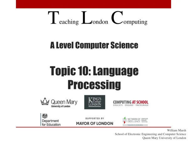 A Level Computer Science Topic 10: Language Processing