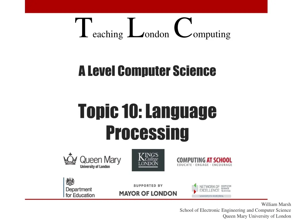 a level computer science topic 10 language processing