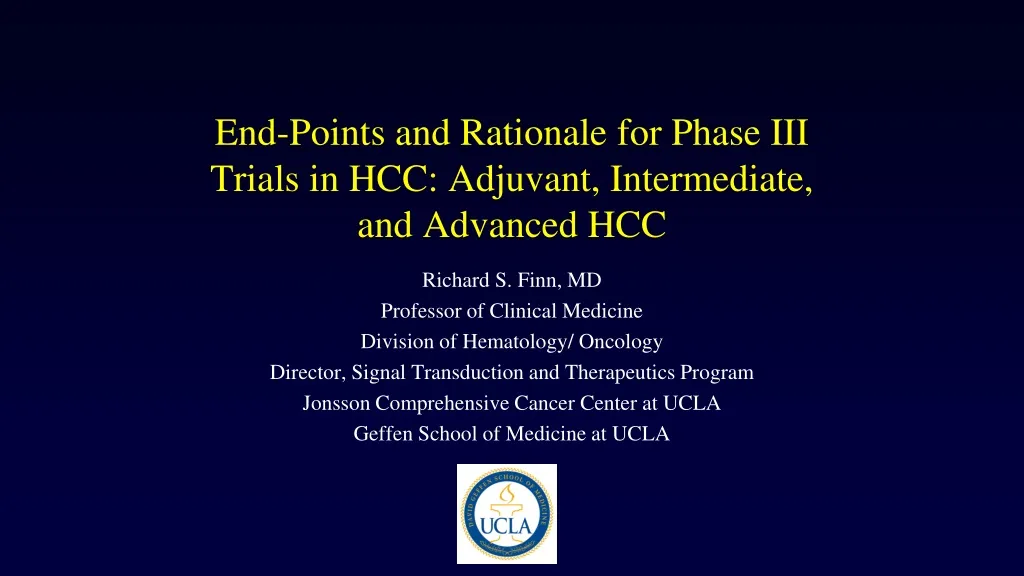 end points and rationale for phase iii trials in hcc adjuvant intermediate and advanced hcc