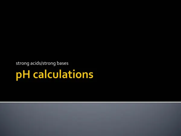 PH calculations