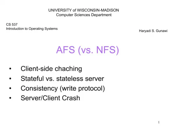 AFS vs. NFS