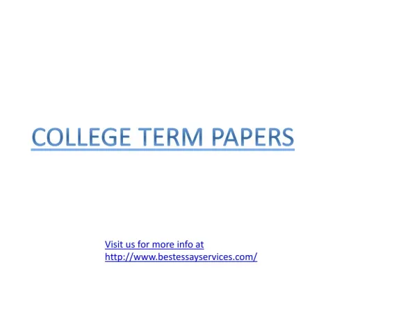 How to write a college term paper