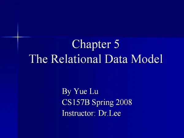 Chapter 5 The Relational Data Model