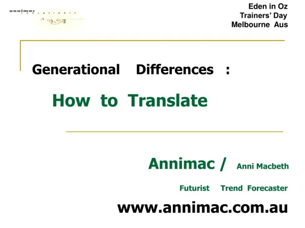 Generational Differences : How to Translate