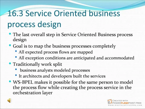 16.3 Service Oriented business process design