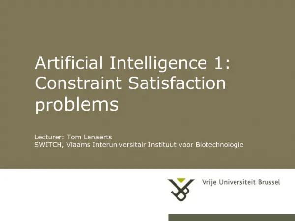 Artificial Intelligence 1: Constraint Satisfaction problems