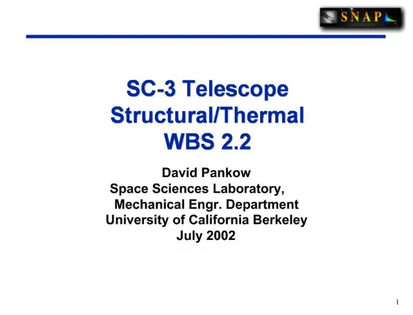 SC-3 Telescope Structural