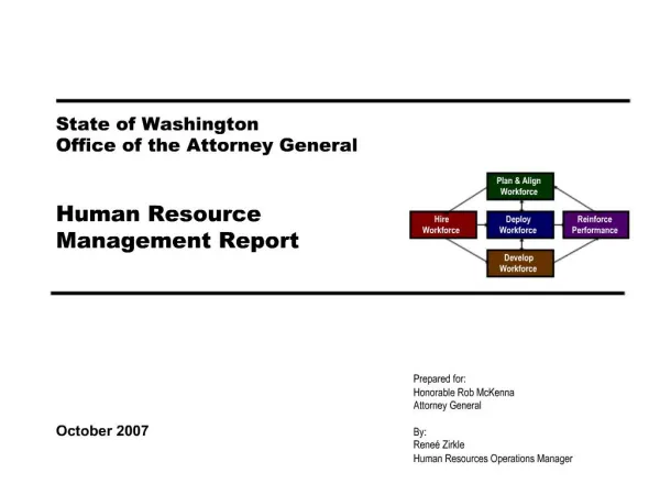 State of Washington Office of the Attorney General Human Resource Management Report
