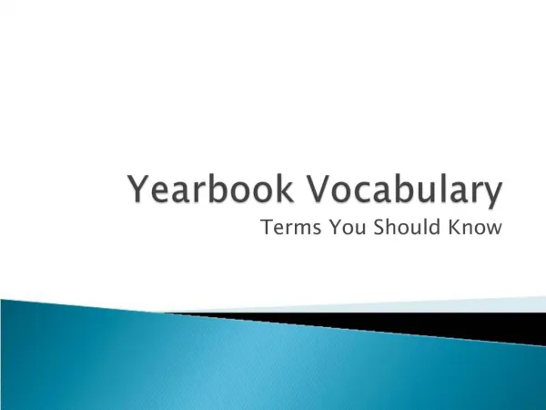 Yearbook Vocabulary