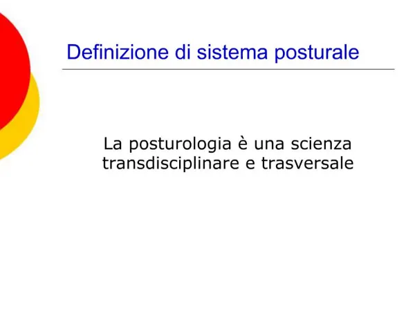 Definizione di sistema posturale