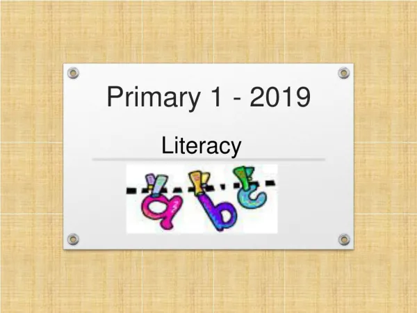Primary 1 - 2019