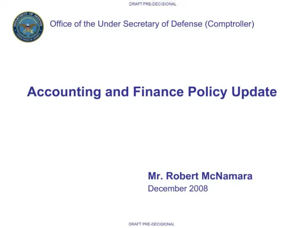 Accounting and Finance Policy Update