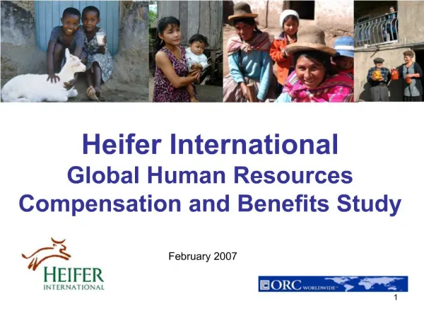 Heifer International Global Human Resources Compensation and Benefits Study