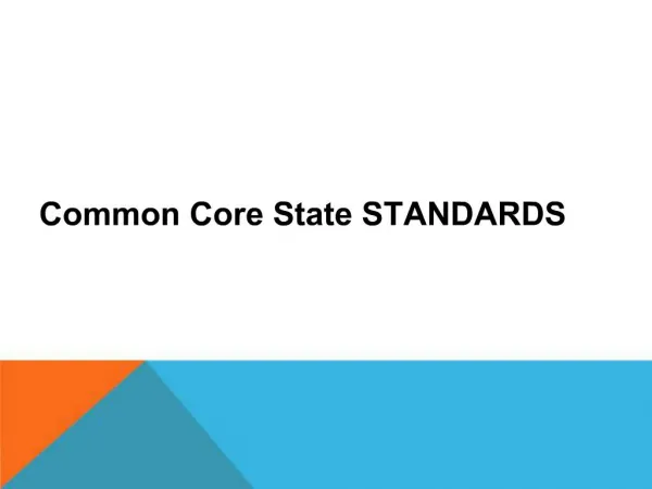Common Core State STANDARDS