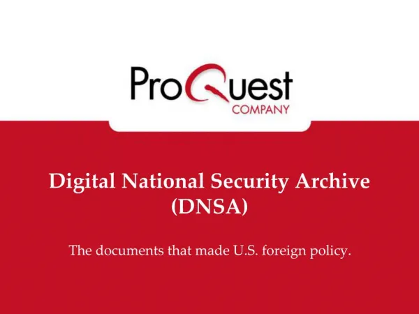 Digital National Security Archive DNSA