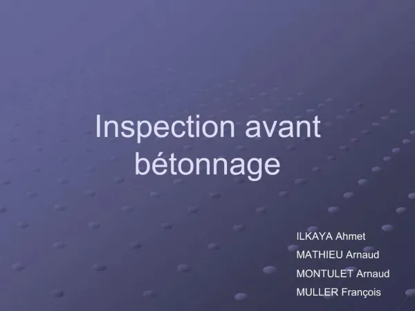 Inspection avant b tonnage