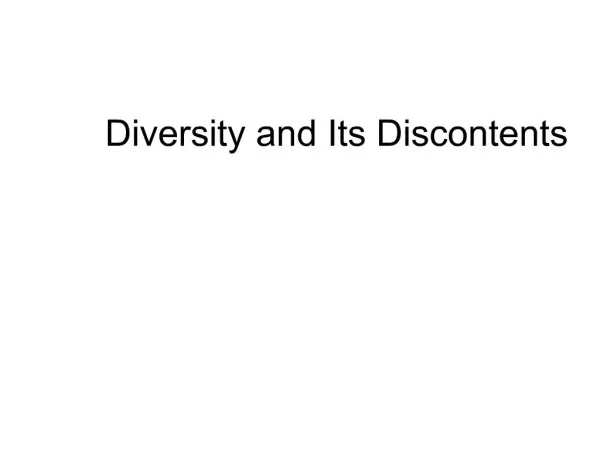 Diversity and Its Discontents