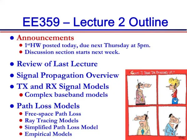EE359 Lecture 2 Outline